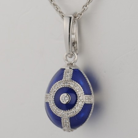 Sterling Silver Pendant Enamel,White Cubic Zirconia (P314355ENASL925)
