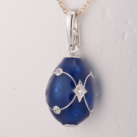 Sterling Silver Pendant Enamel,White Cubic Zirconia (P314363ENA1SL925)