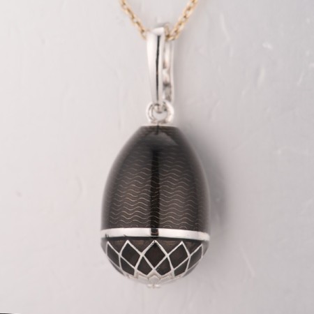 Sterling Silver Pendant Enamel,White Cubic Zirconia (P314365ENA2SL925)