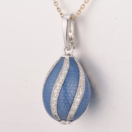 Sterling Silver Pendant Enamel,White Cubic Zirconia (P314367ENA1SL925)