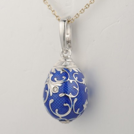Sterling Silver Pendant Enamel,White Cubic Zirconia (P314369ENASL925)