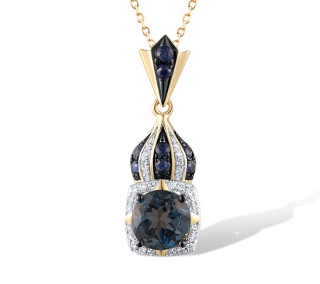 14KYWB Pendant Blue Sapphire,Diamond,London Blue Topaz (P314443LBS14KYWB)