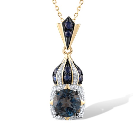 14KYWB Pendant Blue Sapphire,Diamond,London Blue Topaz (P314443LBS14KYWB)