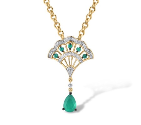 14KYWB Pendant Diamond,Emerald (P314927EMR14KYWB)