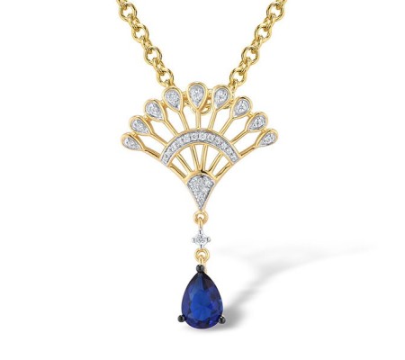 14KYWB Pendant Blue Sapphire,Diamond (P315020SAP14KYWB)