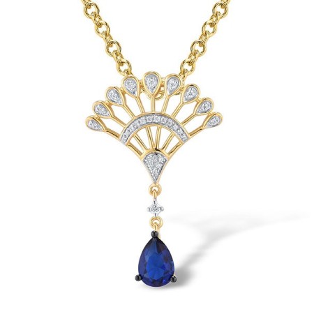 14KYWB Pendant Blue Sapphire,Diamond (P315020SAP14KYWB)