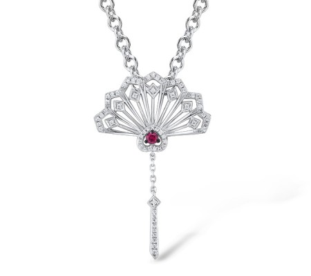 14KWB Pendant Diamond,Ruby (P315024RUY14KWB)