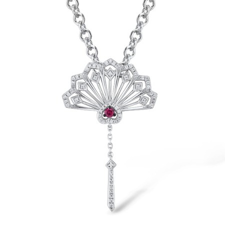 14KWB Pendant Diamond,Ruby (P315024RUY14KWB)
