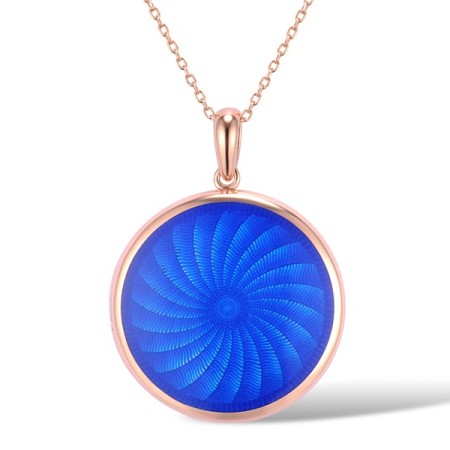 Sterling Silver w/ Rose Plating Pendant Enamel (P315246ENASR925)