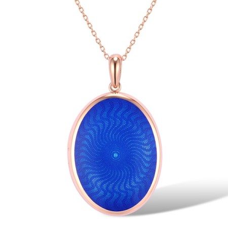 Sterling Silver w/ Rose Plating Pendant Enamel (P315258ENASR925)