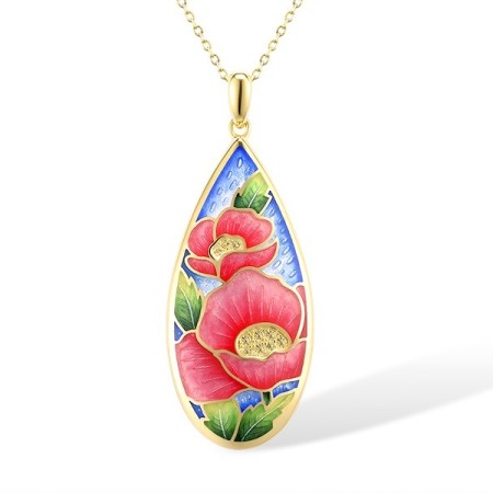Sterling Silver w/ Yellow Plating Pendant Enamel,Yellow Nano Cubic Zirconia (P315415ENASY925)
