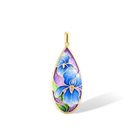 Sterling Silver w/ Yellow Plating Pendant Enamel,Yellow Nano Cubic Zirconia (Ci (P315416ENASY925)