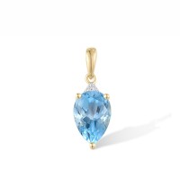 14KYW Pendant Blue Topaz (Swiss Blue),Diamond (P315527BLT14KYW)