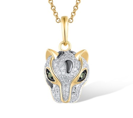 14KYWB Pendant Diamond,Green Garnet without chain (P315607GNG14KYWB)