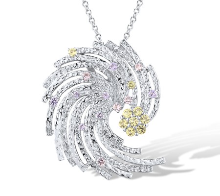 Sterling Silver Pendant Created Purple Nano Spinel,Green Nano Cubic Zirconia (Per,Nano pink spinel (P315646GPSZSL925)