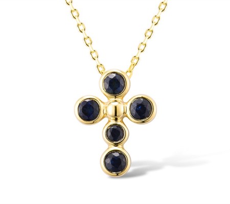 14KY Pendant Blue Sapphire (P315737SAP14KY)