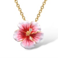 Sterling Silver w/ Yellow Plating Pendant Enamel,White Cubic Zirconia (P315793ENASY925)