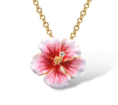 Sterling Silver w/ Yellow Plating Pendant Enamel,White Cubic Zirconia (P315793ENASY925)