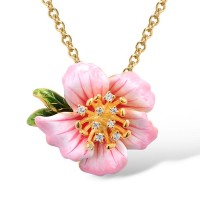 Sterling Silver w/ Yellow Plating Pendant Enamel,White Cubic Zirconia (P315795ENASY925)