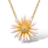 Sterling Silver w/ Yellow Plating Pendant Enamel,Yellow Nano Cubic Zirconia (Ci (P315796ENASY925)