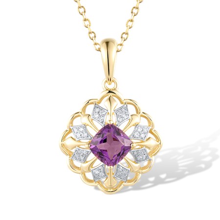 14KYW Pendant Amethyst,Diamond (P315848AME14KYW)