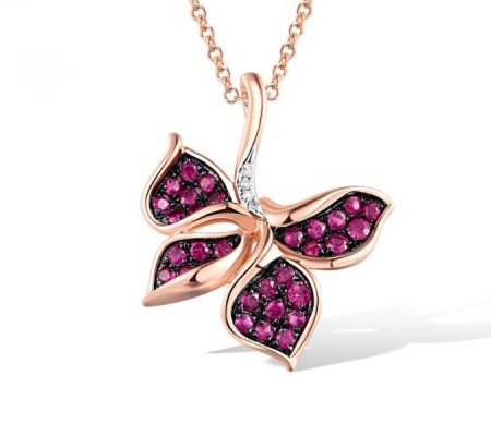 14KRWB Pendant Diamond,Ruby without chain (P315923RUY14KRWB)