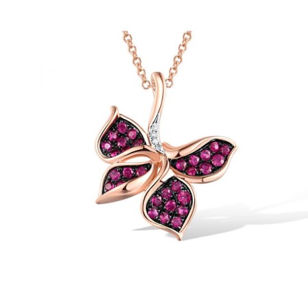 14KRWB Pendant Diamond,Ruby without chain (P315923RUY14KRWB)