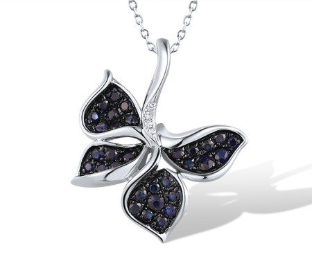 14KWB Pendant Blue Sapphire,Diamond (P315923SAP14KWB)