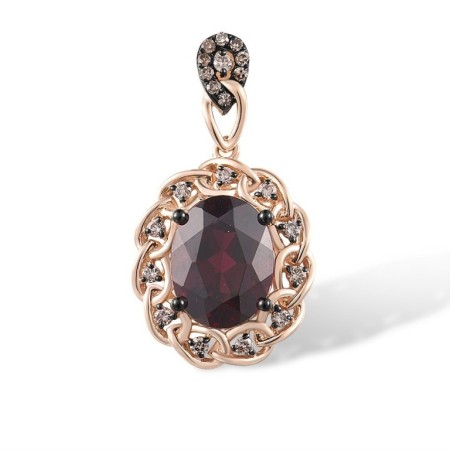 14KRB Pendant Brown Diamond,Rhodolite Garnet (P315948RGB114KRB)