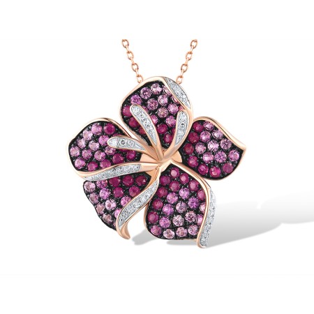 14KRWB Pendant Pink Sapphire,Ruby,Diamond (P315990PRU14KRWB)