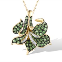 14KYWB Pendant Diamond,Green Garnet (P315993GNG114KYWB)