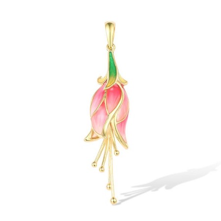 Sterling Silver w/ Yellow Plating Pendant Enamel (P316015ENASY925)