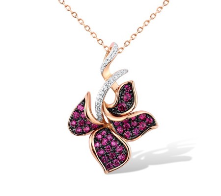 14KRWB Pendant Diamond,Ruby without chain (P316101RUY14KRWB)