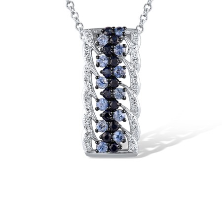 14KWB Pendant Blue Sapphire,Diamond without chain (P316112SAP14KWB)