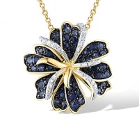 14KYWB Pendant Blue Sapphire,Diamond (P316160SAP114KYWB)