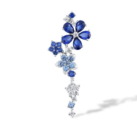 Sterling Silver Pendant Blue Nano Cubic Zirconia,Blue Spinel,White Cubic Zirconia (P316166BNBZSL925)