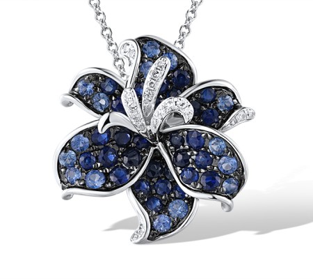 14KWB Pendant Blue Sapphire,Diamond (P316175SAP114KWB)