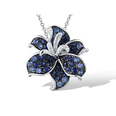14KWB Pendant Blue Sapphire,Diamond (P316175SAP114KWB)