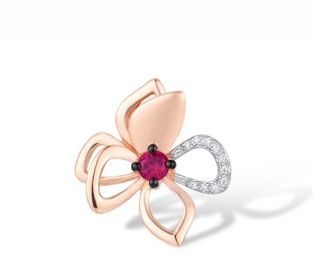 14KRWB Pendant Diamond,Ruby (P316195RUY14KRWB)