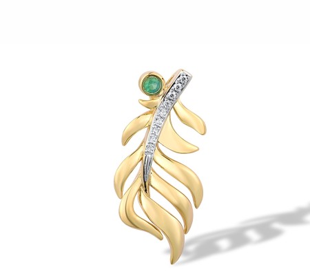 14KYW Pendant Diamond,Emerald (P316208EMR14KYW)