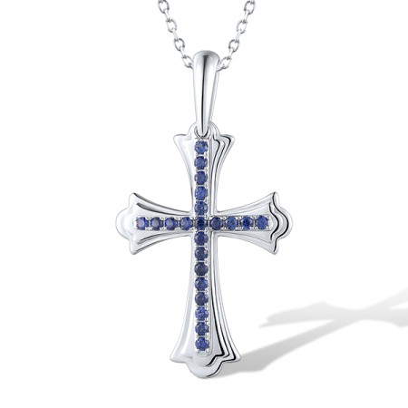9KW Pendant Created Sapphire without chain (P316254CRS9KW)