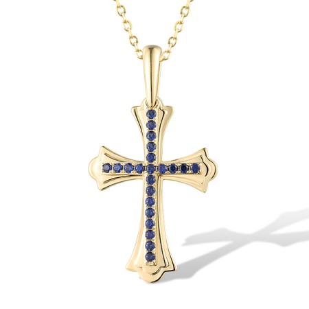 9KY Pendant Created Sapphire without chain (P316254CRS9KY)