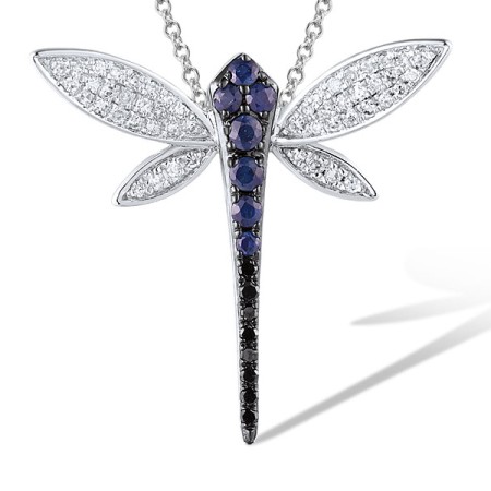 14KWB Pendant Black Diamond,Blue Sapphire,Diamond (P316264BDS14KWB)