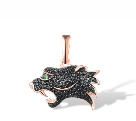 14KRB Pendant Black Diamond,Green Garnet (P316394BDG14KRB)