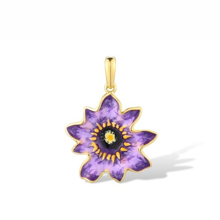 Sterling Silver w/ Yellow Plating Pendant Enamel (P316401ENA1SY925)