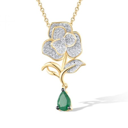14K1YWB Pendant Diamond,Emerald (P316412EMR14K1YWB)