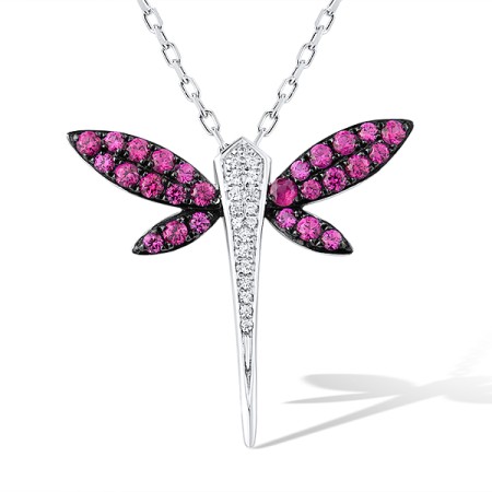 14KWB Pendant Diamond,Ruby (P316513RUY14KWB)