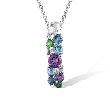 14KW Pendant Amethyst,Blue Topaz (Sky Blue),Blue Topaz (Swiss Blue),Green Garnet,London Blue Topaz,Peridot (P316544MUL14KW)