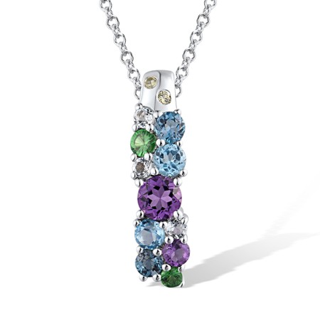 14KW Pendant Amethyst,Blue Topaz (Sky Blue),Blue Topaz (Swiss Blue),Green Garnet,London Blue Topaz,Peridot (P316544MUL14KW)
