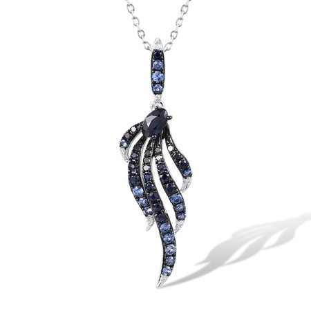 14KWB Pendant Black Diamond,Blue Sapphire,Diamond (P316814BDS14KWB)